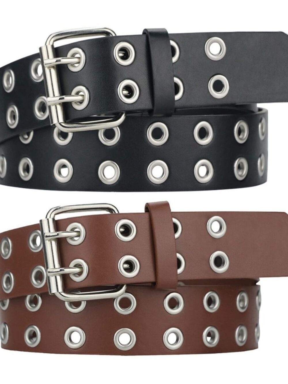 Grommet Leather Belt, Y2K Goth Studded Belts for Women Men Teens